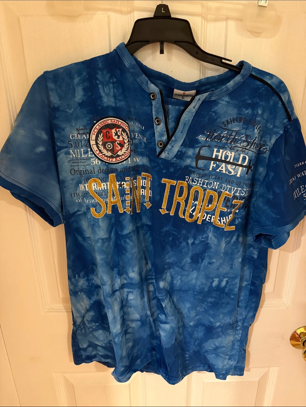 Saint Tropez XL Blue Graphic Top